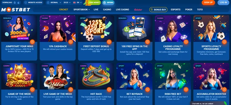 Mostbet casino bonus