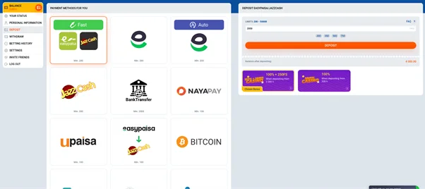Mostbet payments