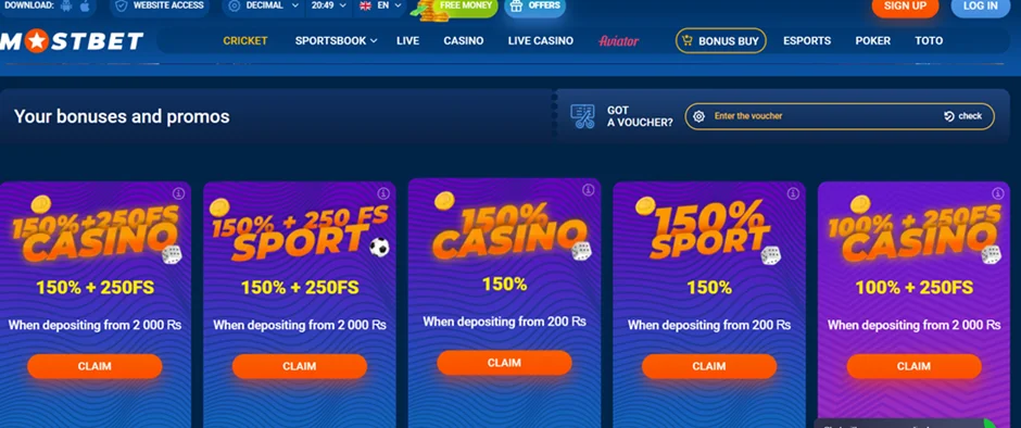 Mostbet registration