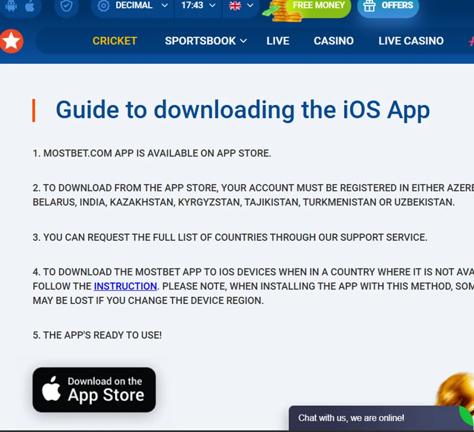 Mostbet app